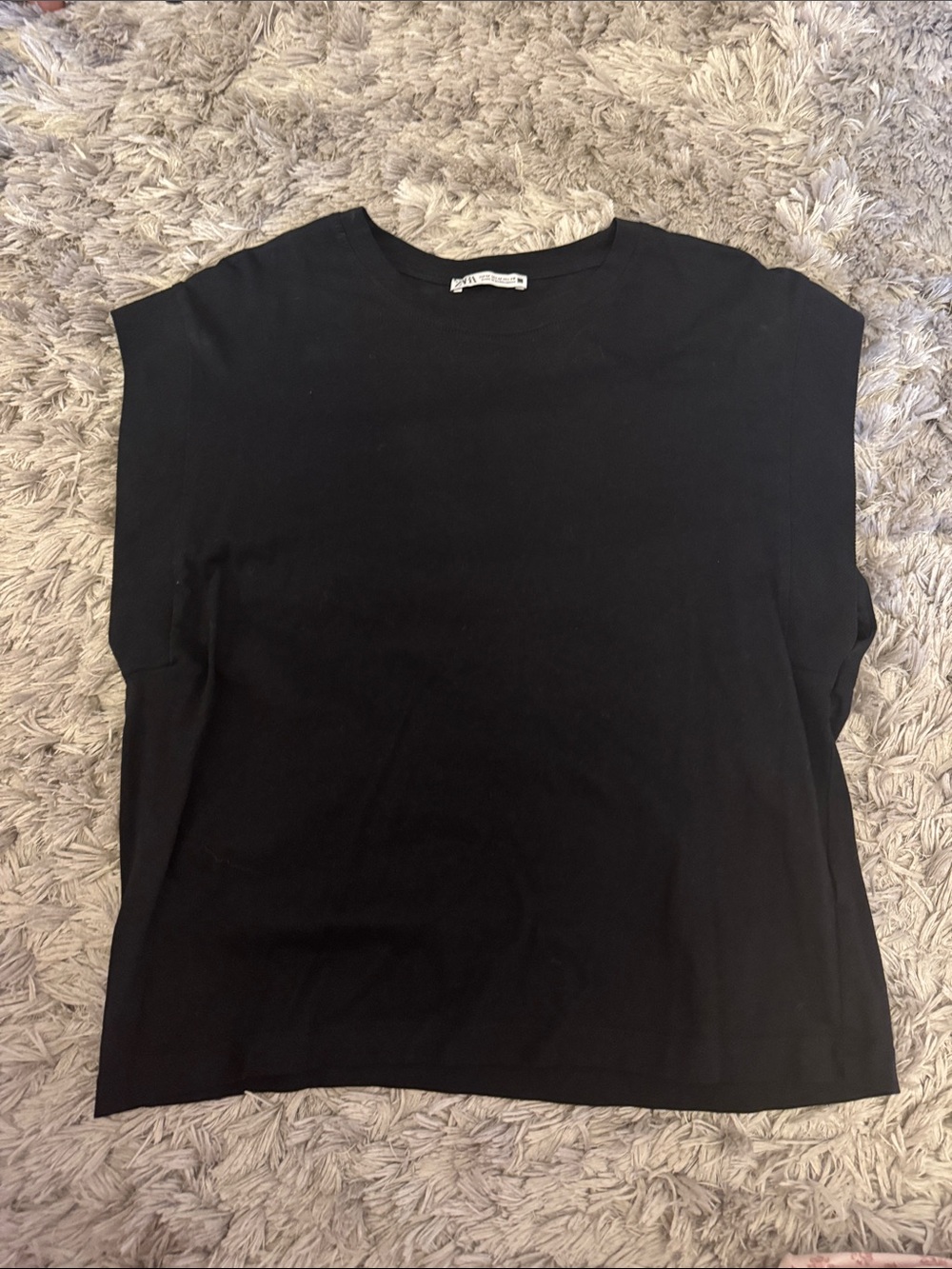 Zara Black Sleeveless Boxy Top